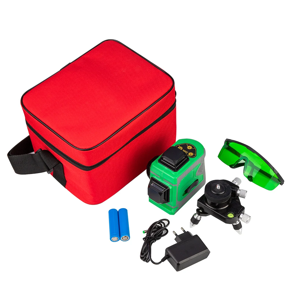 

12 Lines 3D Laser Level Green Laser With Battery 360 Horizontal And Vertical Cross Laser Line Self-Leveling For Indoor & Outdoor