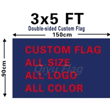Двусторонний флаг, знамя на заказ любой логотип любого цвета Спортивные фанаты рекламные украшения двусторонний пользовательский флаг 3x5ft