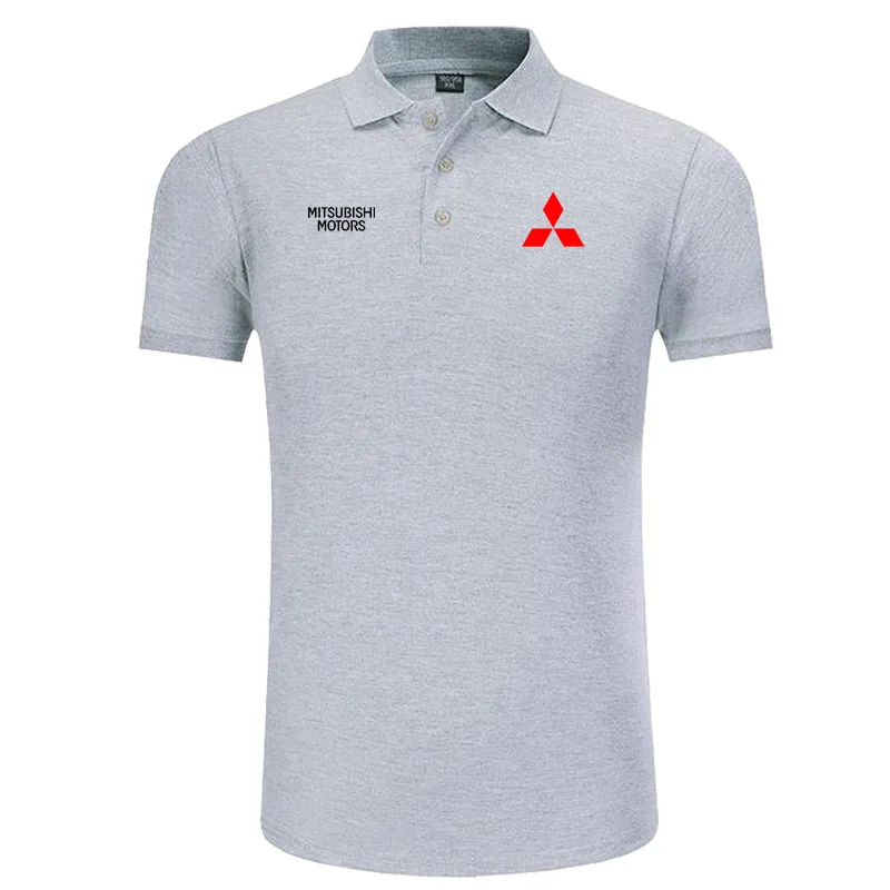 

New classic Mitsubishi logo Polo shirt men brand-clothing casual solid summer Polos cotton
