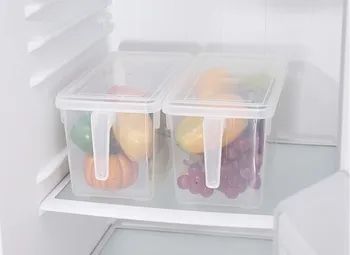 

1PC Refrigerator Food Storage Cassette with Handle Clear Plastic Grain Storage Box Storage for Fruits and Vegetables LF 139