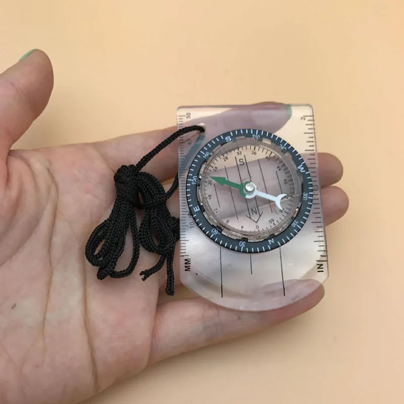 

Professional Mini Compass Map Scale Ruler Multifunctional Equipment Outdoor Hiking Camping Survival
