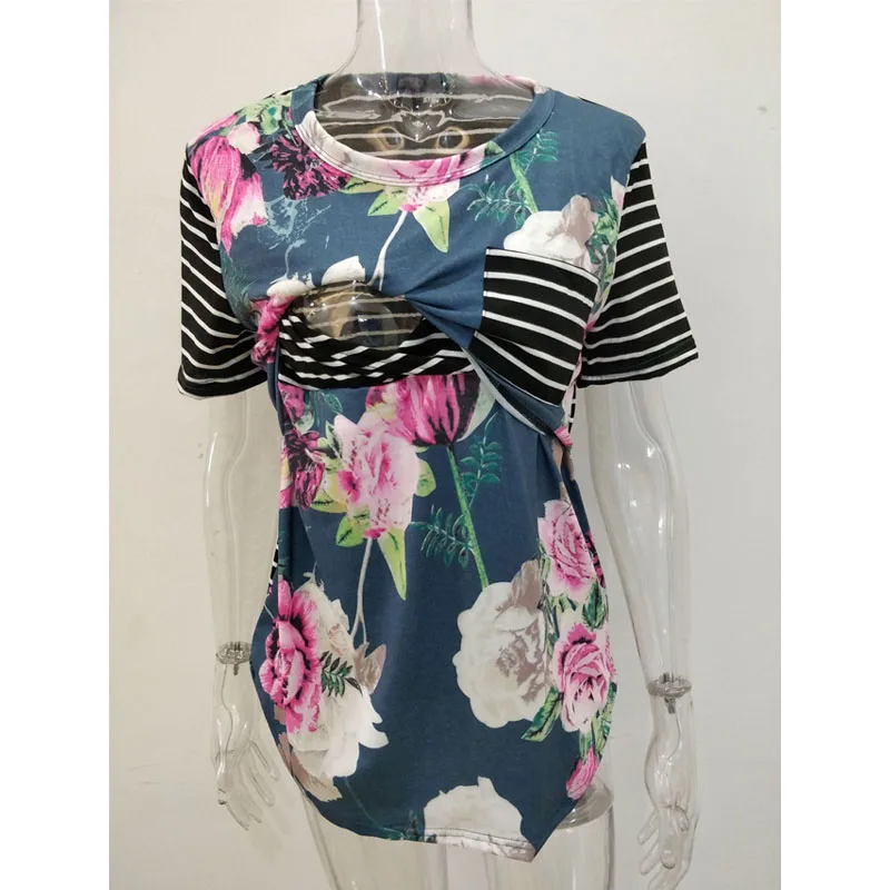Summer Breastfeeding Tops Maternity Clothes For Pregnant Women Tees Tops Feeding Pregnancy Nursing T-shirts Maternity Clothing