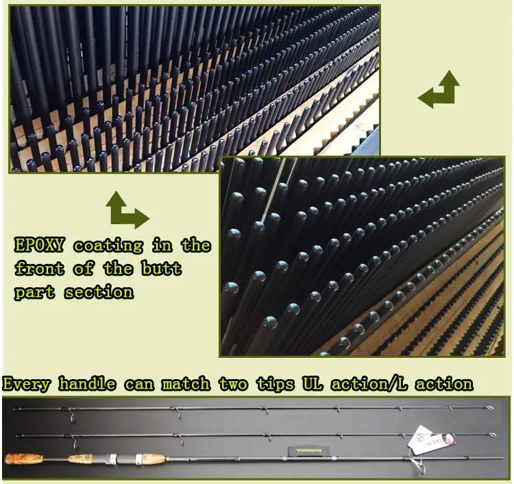 Alça de Carbono Vara de Pesca Equipamento de Pesca l de Madeira Yuanwei ul - Spinning Pesca Rod 2sec Hastes Isca Vara Olta 1.8 m 1.98 2.1 17 YUANWEI 1.8 m 1.98 m 2.1 m