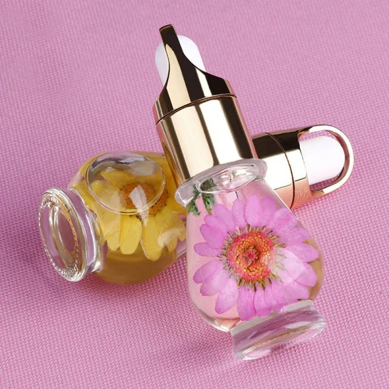 1 Bottle 15mL Dry Dried Flowers Nourishment Oil font b Nail b font Cuticle Tools Nutritional