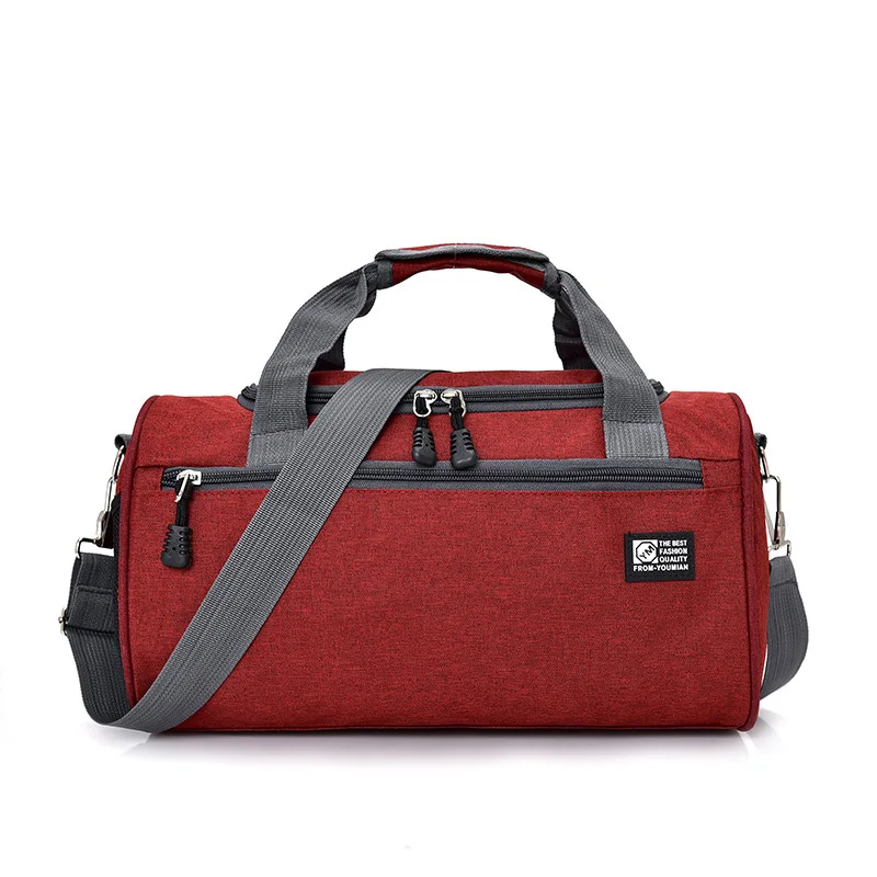 Men Travel Duffle Solid Crossbody Luggage Bag Unisex Portable Nylon Handbags Large Multifunctional Shoulder Bag For Male XA268WC - Цвет: Red