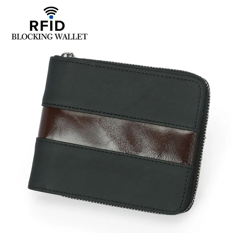 

Wholesale 2019 Brand Men Wallet Genuine Leather Short Coin Purse Fashion Zipper Wallet For Male With Card Holder Photo Holder