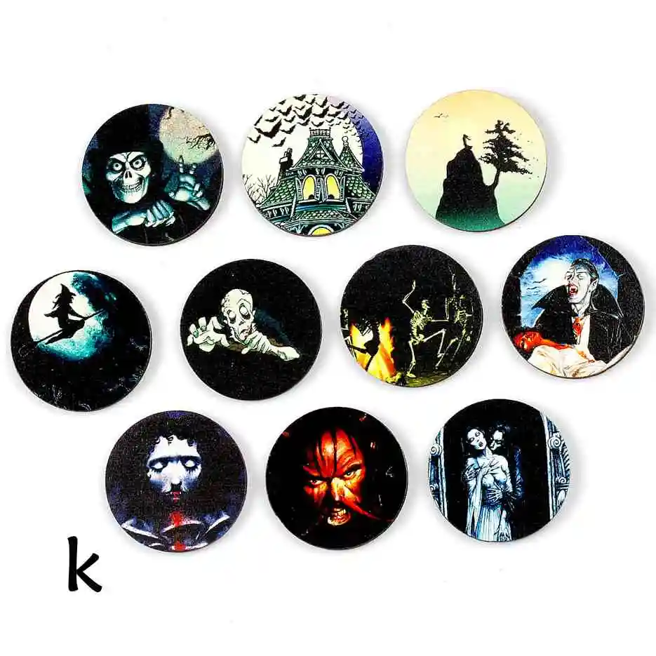 

10pcs (sets) 25mm 30mm Different Round pattern Collection Wood Cut Charms make Pendant Bracelets Brooch DIY(WN-K)