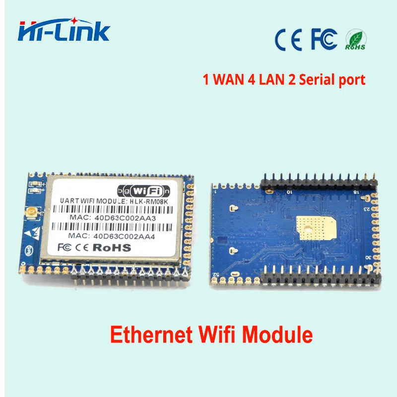 Горячая Распродажа 2 шт./лот серийный wifi модуль Умный дом пять ethernet/два последовательных/MT7688K чипсет ethernet маршрутизатор беспроводной модуль