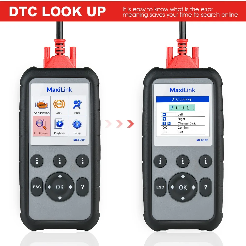 Autel MaxiLink ML609P Obd2 сканер Code Reader автомобиля Didgnostic инструмент ABS SRS escaner automotriz profesional оперативные данные датчика