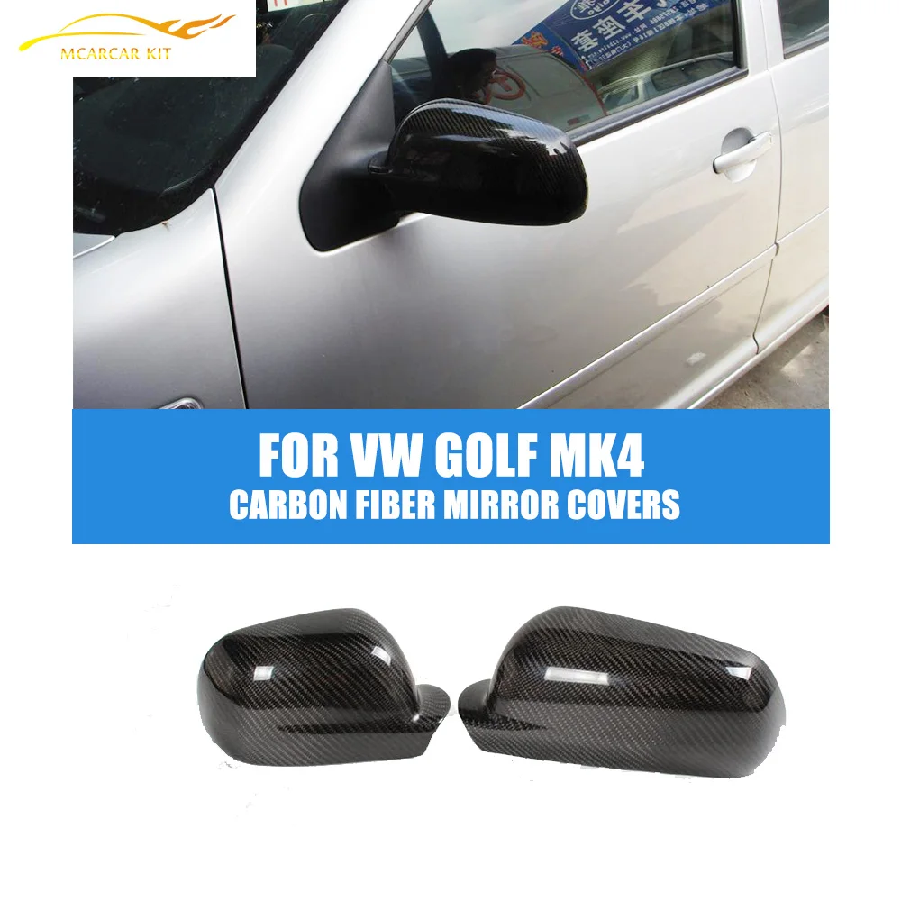 Carbon Fiber Side Mirror Covers Caps For Volkswagen VW Golf MK4 1998 - 2004 Add on style Rearview Mirror Caps Car Styling carbon fiber side wing mirror cover caps for volkswagen vw golf mk5 2005 2007