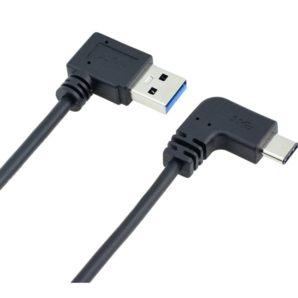 

For Dell XPS 13 & 15 Right Left Angle 90 degree USB3.1 AM to USB 3.1 Type C USBC side bends Fast Data Sync Charge Cable
