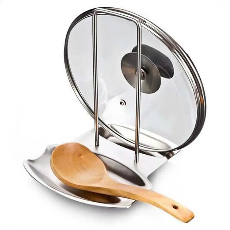 

Multi-functional stainless steel boiler cover kitchen shelf soup spoon holder receiving tray hot kitchen tools