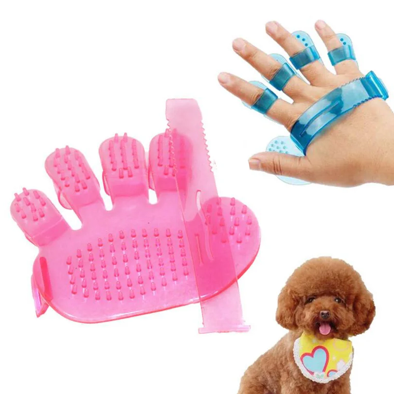 Собака расческа перчатки для собак Уход за лошадьми массаж питания очистки пять пальцев перчатки для кошек удаления волос форме бытовые