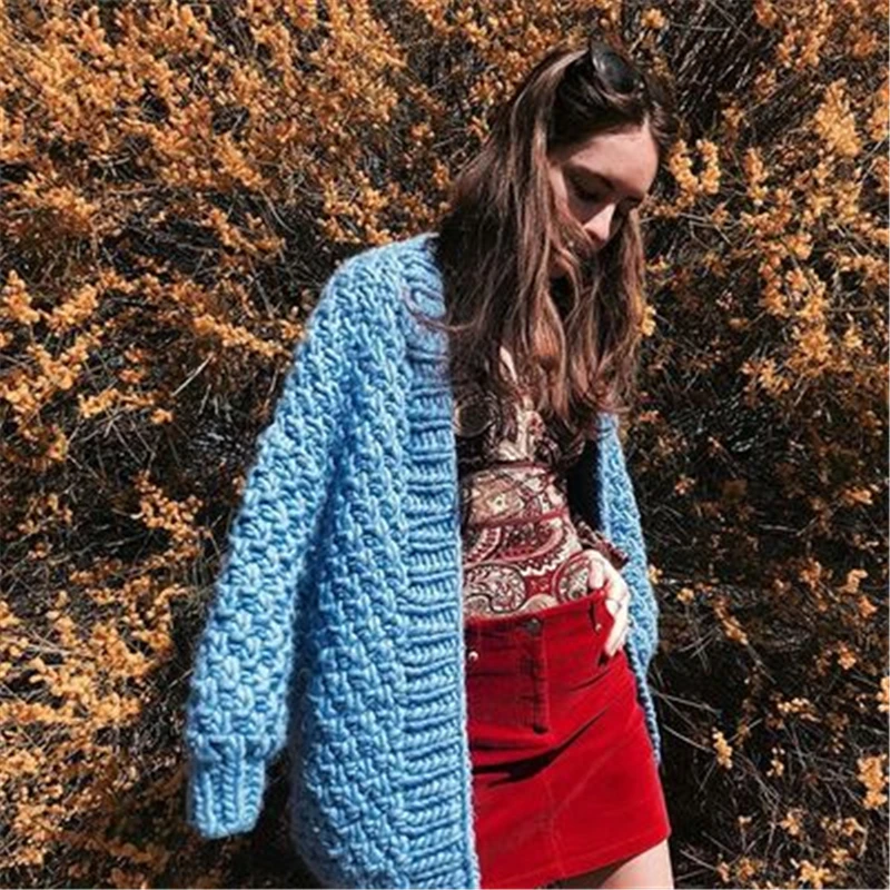 Мериносовая шерсть свитера Мода негабаритных трикотажные зимние женские пальто