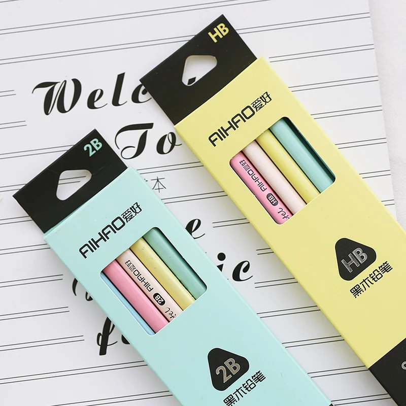 Карандаш пастельный черный 12 шт./лот 5 цветов|pencil stationery|standard pencilpencil wood |