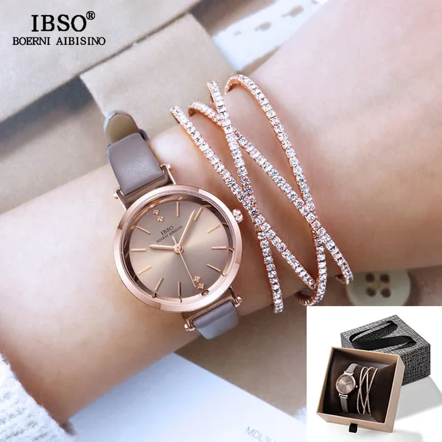 IBSO Women Watches Set Luxury Ladies Quartz Watch with Crystal Bangle 2019 New W IBSO Women Watches Set Luxury Ladies Quartz Watch with Crystal Bangle 2019 New W
