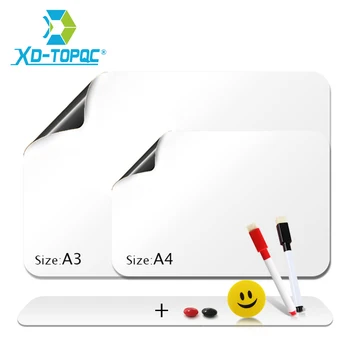 

Flexible Mini Whiteboard Fridge Magnets Soft Message Board Refrigerator Memo Pad Magnetic Notes White Boards Stickers FM03