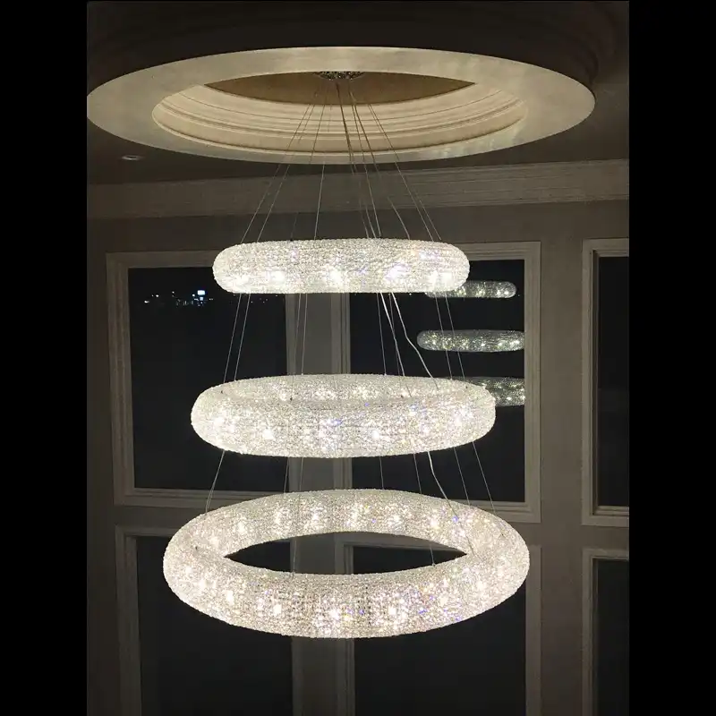 Customize Round Crystal Chandelier Lights Pendant Lamp Unique Crystal Chandelier Lights Pendant Lamp
