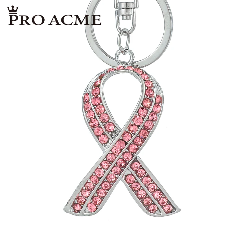 Pro acme государственного символа Pink Ribbon Брелки для горный хрусталь Для женщин