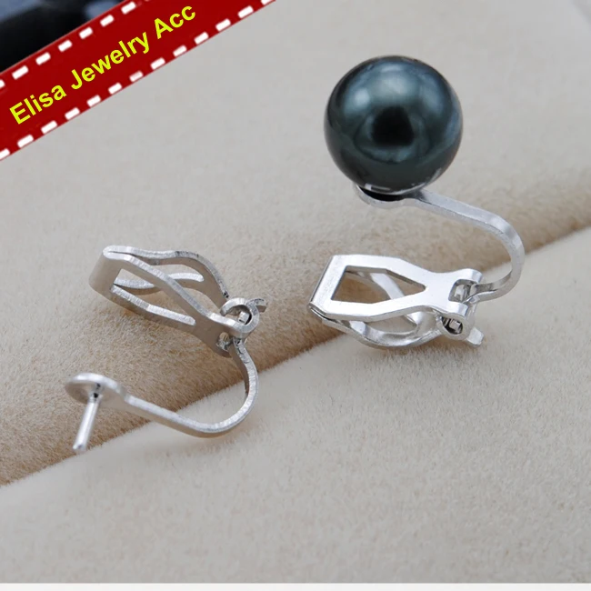 

S925 Sterling Silver Earrings Clips Accessory Women DIY Pearl Stud Earrings Findings&Components 3Paris/Lot