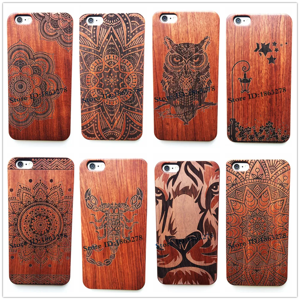 

29Style Flower Animal Indian Totem Original Bamboo Wood Phone Case For Iphone 7 7Plus 5 5S SE 6 6S Plus Wooden Iphone6 Cover