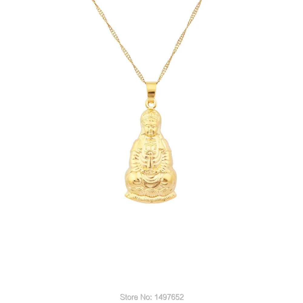 Adixyn Gold Color Metal Buddha Necklace 