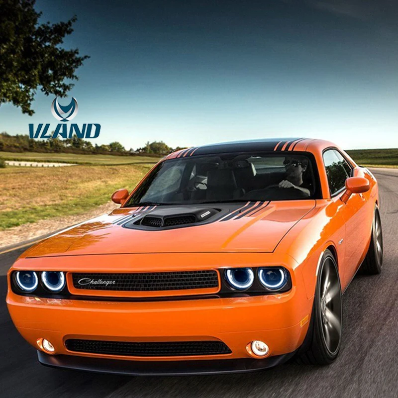 Vland Factory автомобильные аксессуары головная лампа для Dodge Challenger 2008- светодиодный головной светильник plug and play