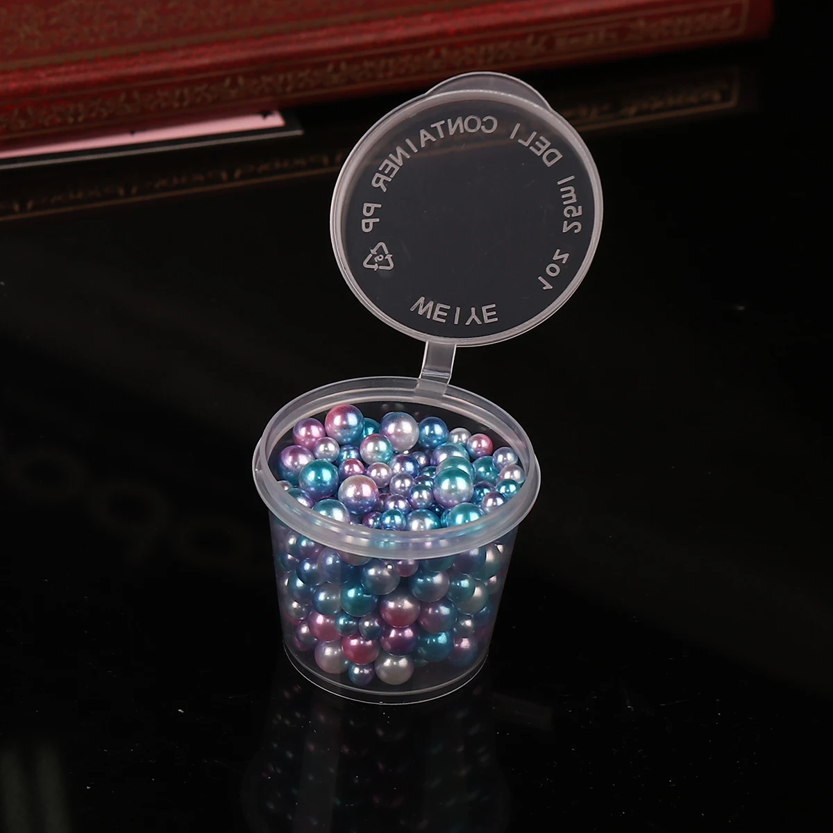 Акриловая смола ювелирные инструменты мяч синий и розовый имитация жемчуга 8 мм (3/8 ") диам. -3 мм (1/8 ") диам., 1 коробка (приблизительно 300 шт./кор.)