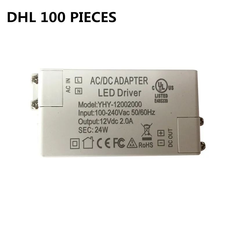 

Fast delivery!100pcs packed for sale/24W 12V Lighting Transformers high quality safe Driver for LED strip 3528 5050 power supply