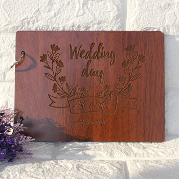 

Wooden Wedding Guest Book,Personalized Wedding Guest Book,Custom Engagement Sign Book,Rustic Engraved Photo Album, Wedding Decor