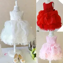 Xmas Fancy Baby Girls Tulle Flower Bridesmaid Gown Party Wedding Dress 4 12Y