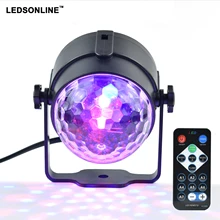 Mini RGB 3W Crystal Magic Ball Led Stage Lamp DJ KTV Disco Laser Light Party Lights Sound IR Remote Control Christmas Projector