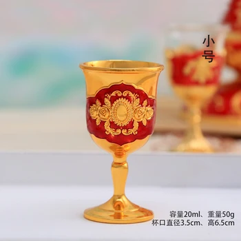 

Phnom Penh Golden Rose Trumpet A cup of European-style high-grade metal wine creative household use of Buddhist supplies