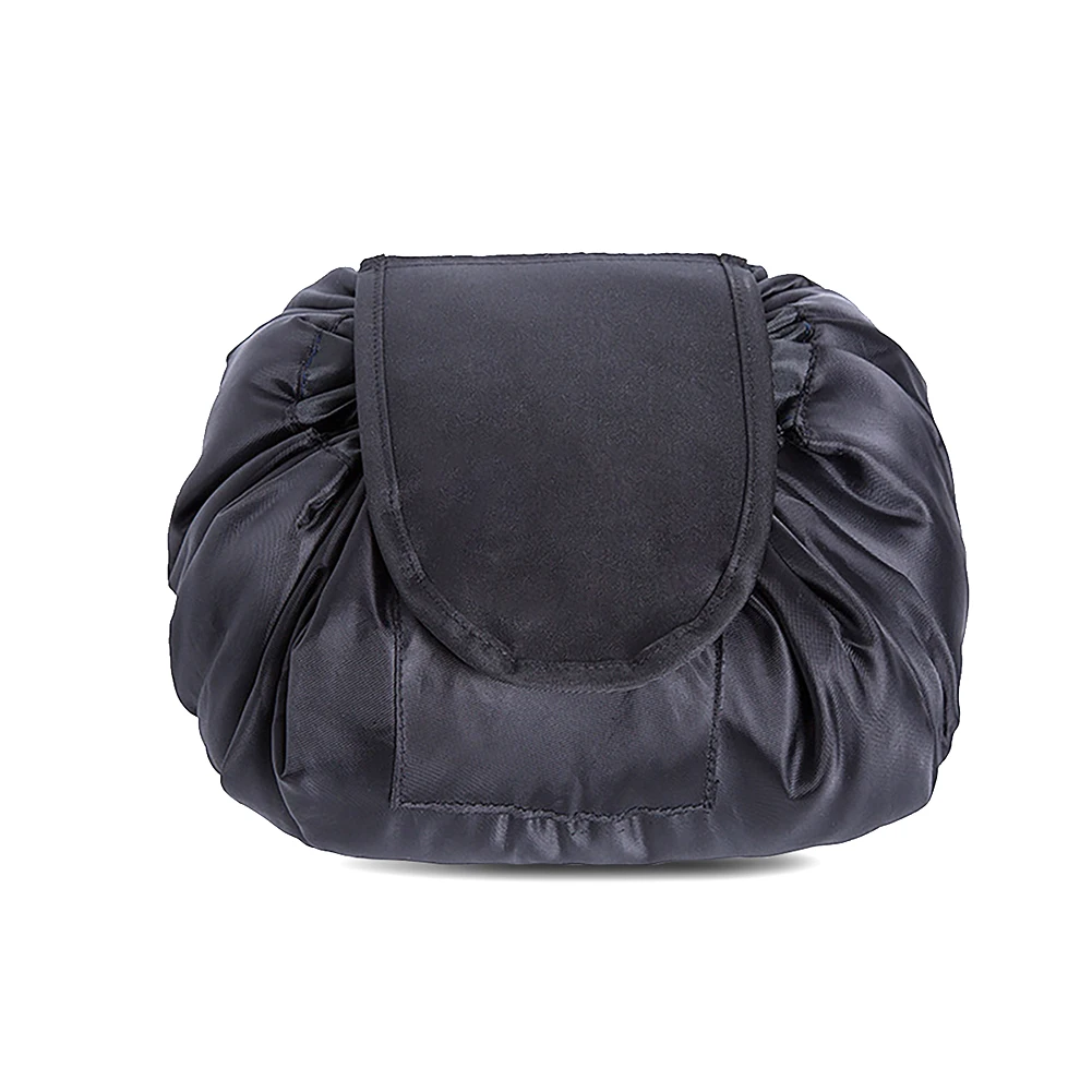 

Creative Lazy Makeup Bag Portable Drawstrings Cosmetic Organizer Waterproof Large Toiletry Pouch For Outdoor Travel Black Noir
