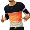 2022 New Fashion Brand Men's T Shirt Spring O Neck Patchwork Long Sleeve T Shirt Men Hot Sale Plus Size Top Tees Shirts M-5XL ► Foto 3/6