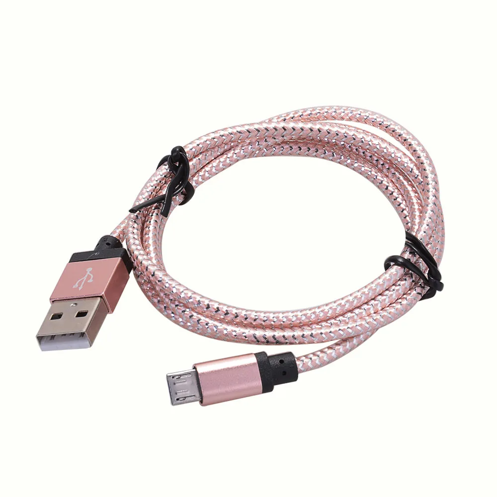 Олаф микро USB кабель 1 м 2 м 3 м 2A нейлон быстрое зарядное устройство USB кабель для передачи данных для samsung Xiaomi LG Android мобильный телефон usb кабель для зарядки - Цвет: Light Pink