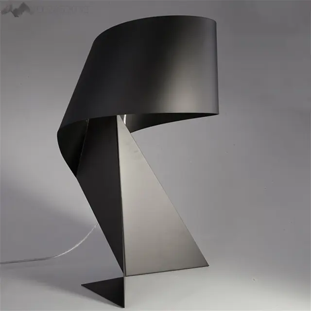 Jw Nordic Style Modern Minimalist Creative Table Lamp Black Iron Jw Nordic Style Modern Minimalist Creative Table Lamp Black Iron Bedroom Bedside Study Work Origami Decorative