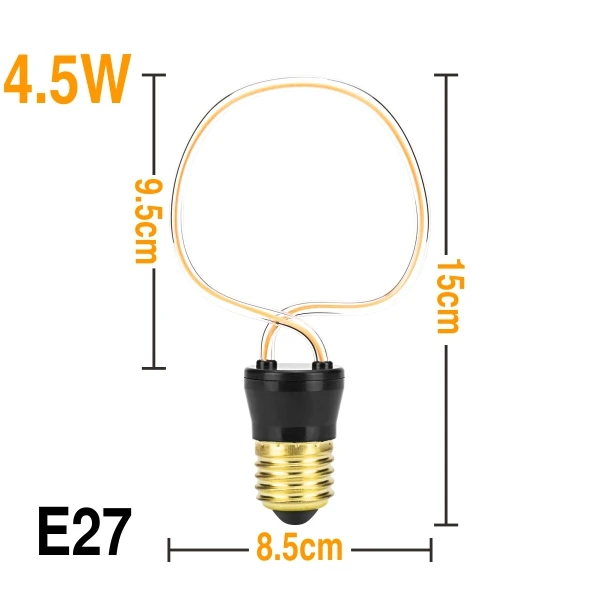 Новинка, светодиодный светильник Эдисона E27 AC220V, уникальный винтажный светильник, мягкий светодиодный светильник с нитью накаливания, декоративный спиральный дизайн, Ретро лампа, теплый желтый - Испускаемый цвет: JH-AP