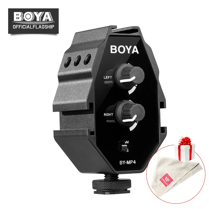 BOYA BY MP4 2 канала аудио адаптер с моно и стерео переключатель двойной Mic крепления