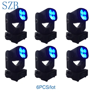 

6 PCS SZB 4x25W Colorful 9/15Channels 130W LED Super Beam Moving Head Light for Disco Nightclub Party /SZB-MH0425