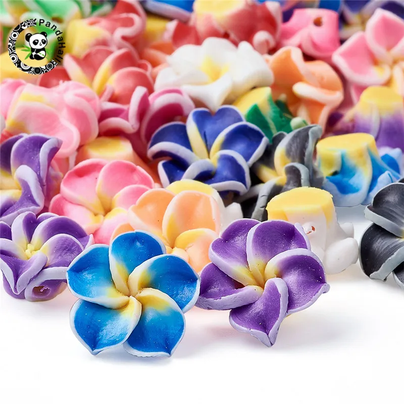 Handmade Polymer Clay Flower Plumeria Beads for Jewelry Making 12mm 15mm 20mm 30mm