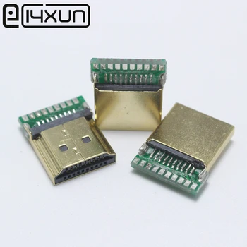 

EClyxun 1pcs/lot Gold Plated HDMI A Type Male Plug Connector with PCB Board Version 1.4 19PIN