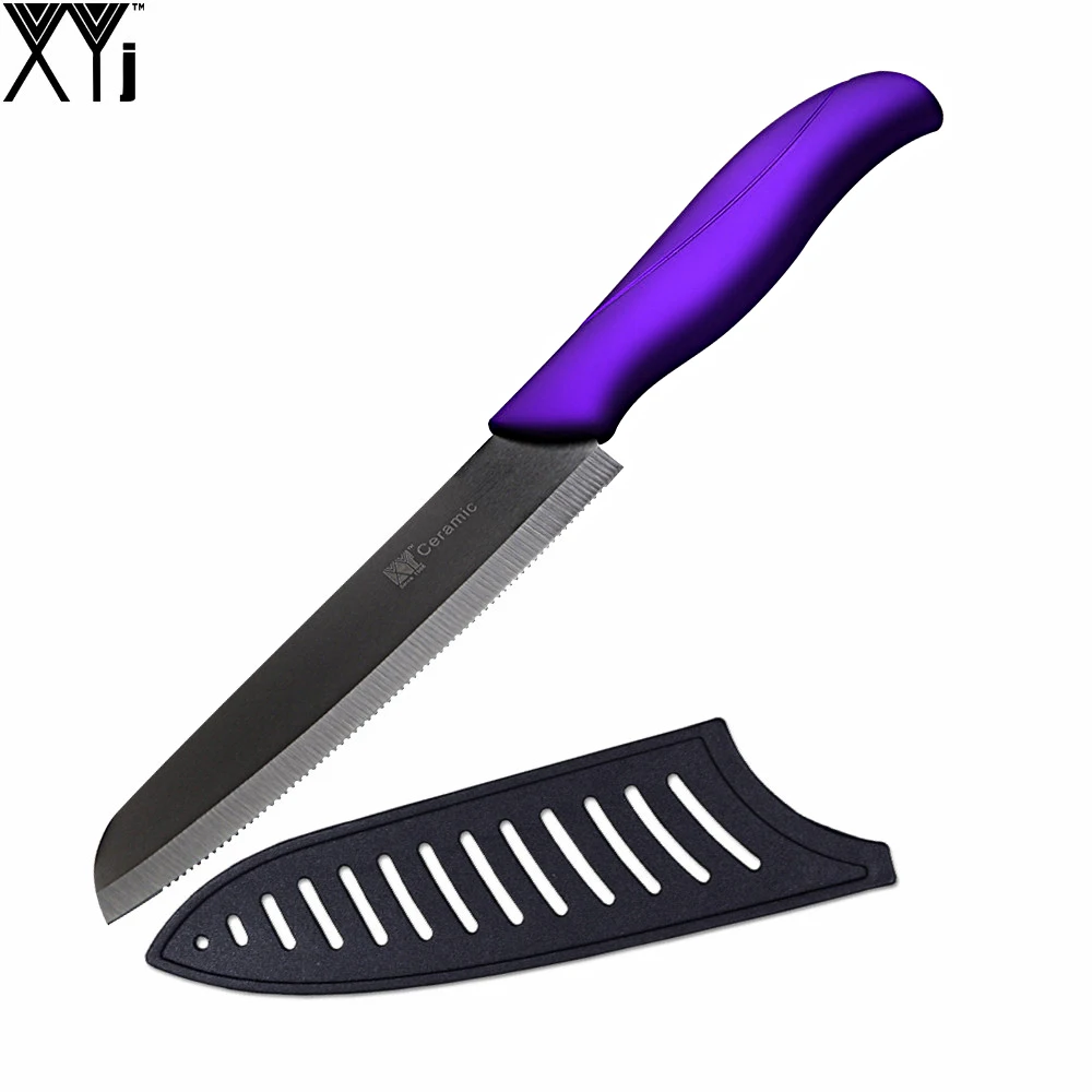 Professional 6" Serrated Bread Ceramic Knife XYJ Brand Toothed Santoku