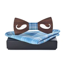 Mantieqingway деревянная бабочка носовой платок Набор для мужской рубашки деревянный галстук-бабочка галстук бабочка шеи галстуки плед печатных тощий галстук