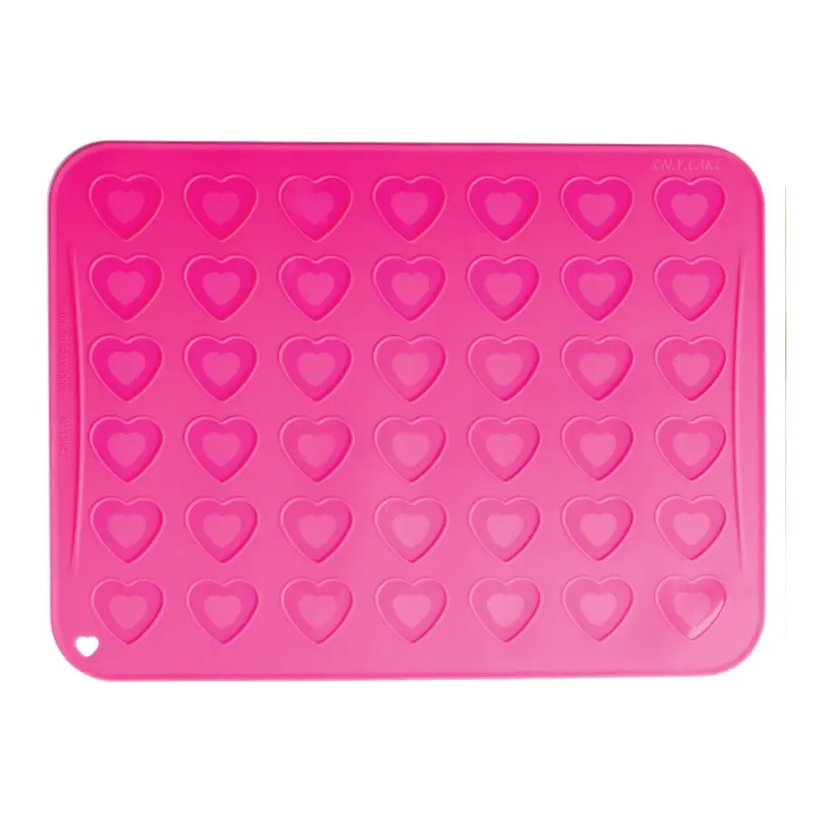 

New heart-shaped 42-cavity Silicone Pastry Cake Macaron Macaroon Oven Baking Mould Sheet Mat