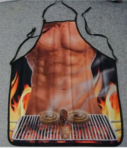 

Freeshipping Creative BBQ Party Polyester Funny Print Apron Kitchen Cooking Sexy Apron