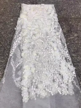 

Elegant tulle 3D lace fabric, high quality lace and lace fabric, beautiful applique Nigerian lace fabric wedding.YZZ032433