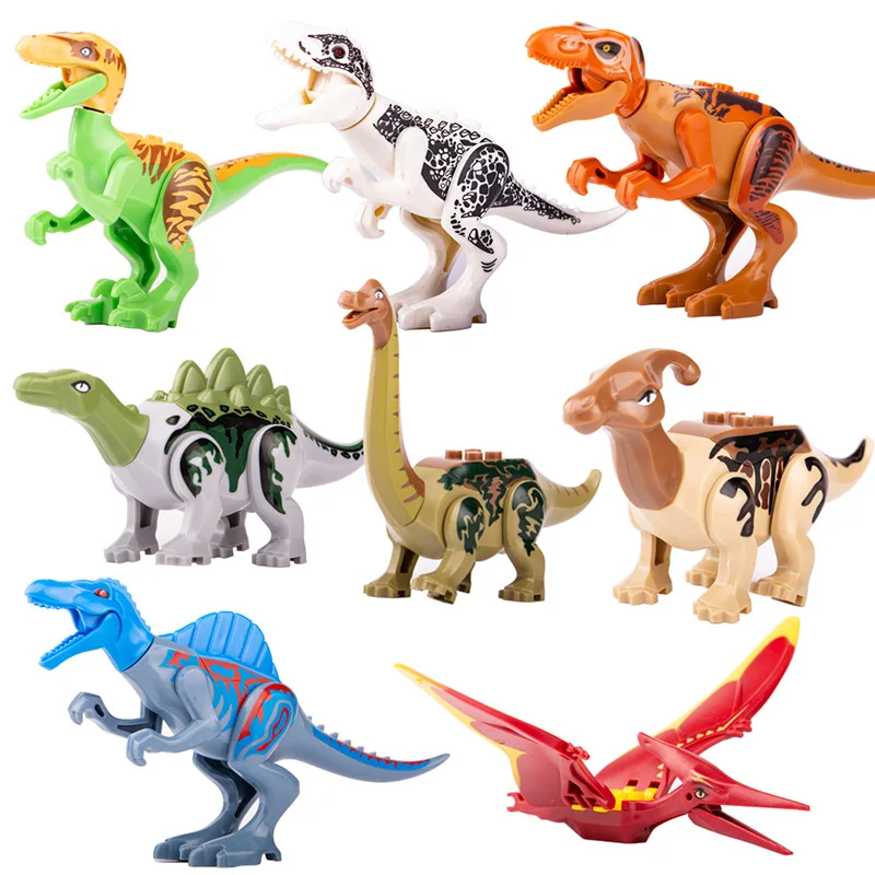 

8pcs/set Legoings Jurassic World Park Dinosaurs Building Blocks Mini Dinosaurs Bricks Figures Kids Baby Toys For Children
