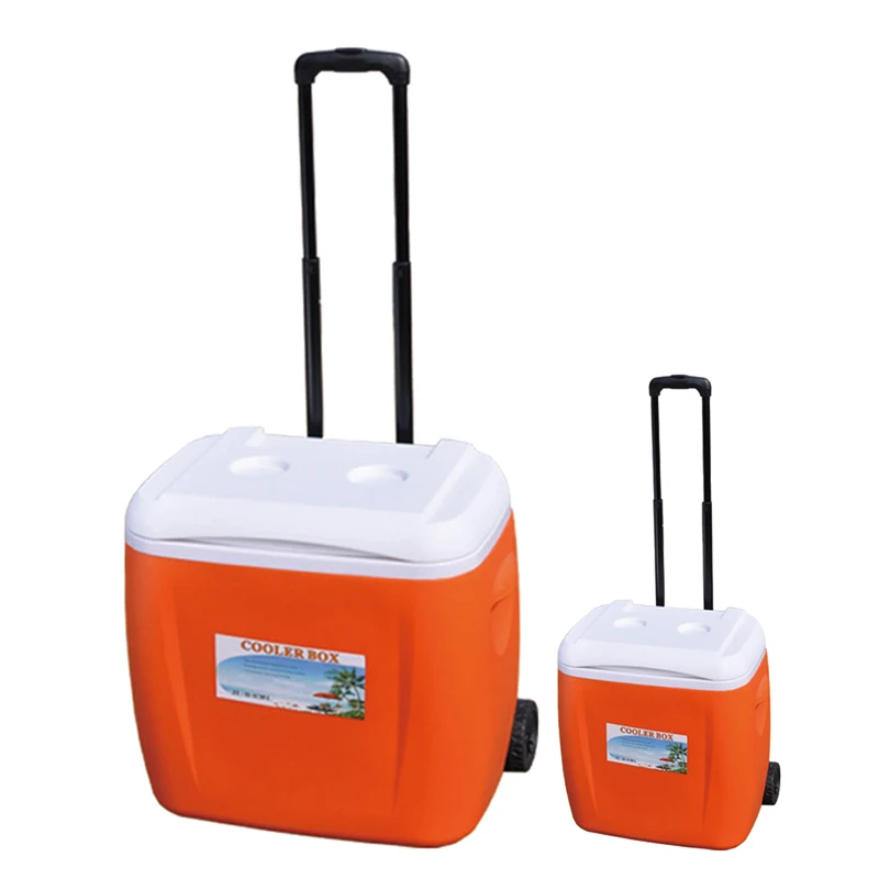 Outdoor Portable Rolling 38L cooler box with wheels telescoping handle car fridge outdoor