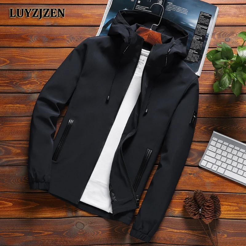 

Bomber Jacket Men Waterproof Thin Men Jackets Solid Color Spring Autumn Casual Jacket Coat Overcoat For Male Clothing LUYZJZEN